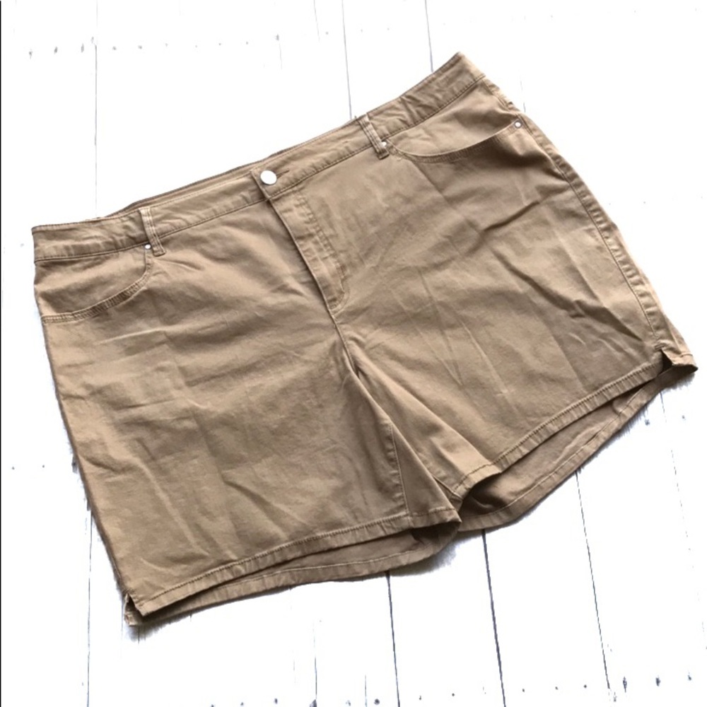 NWT faded glory brown denim shorts plus size 24